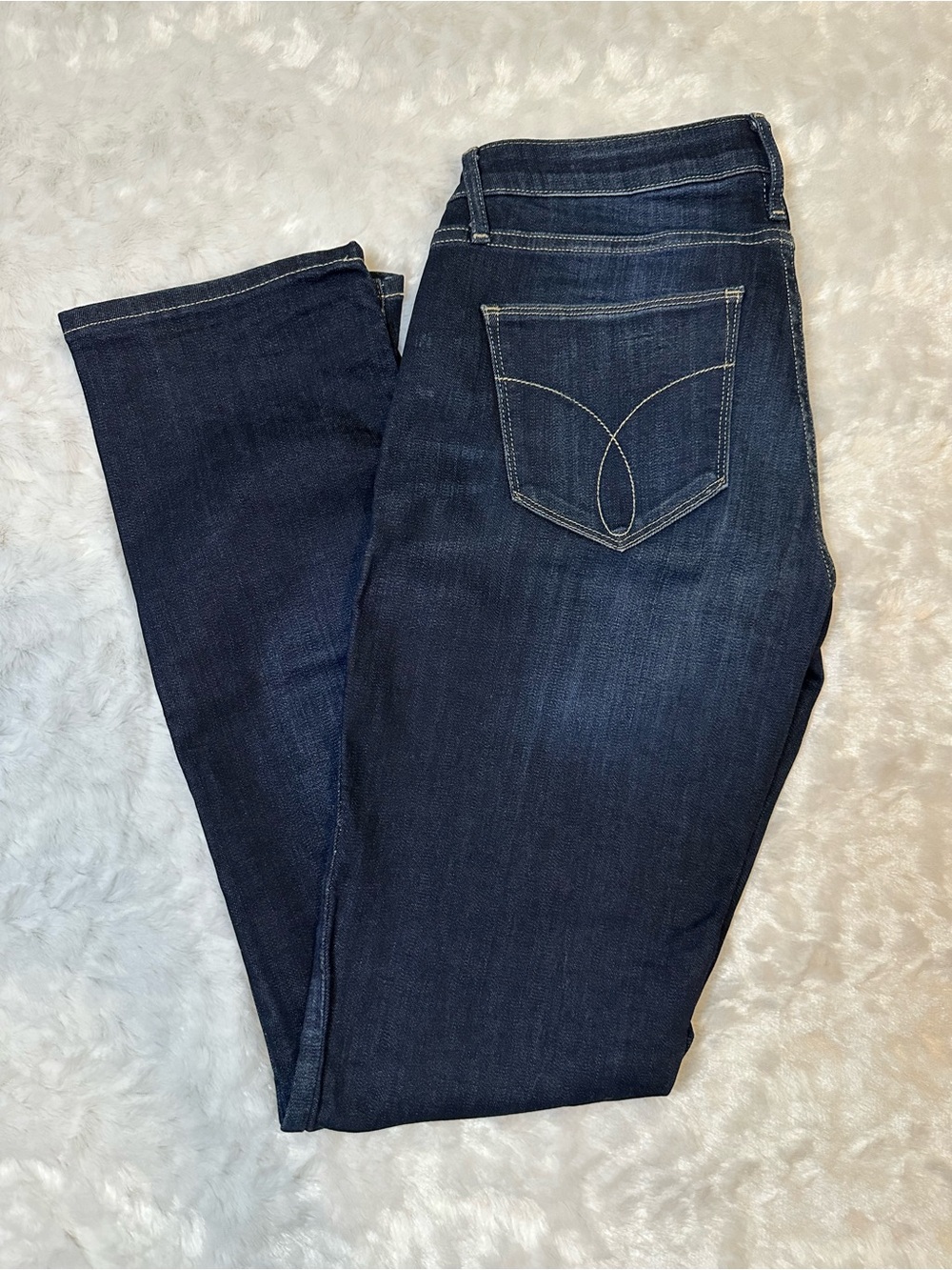 Calvin Klein Jeans Women's Straight Leg Dark Blue Denim